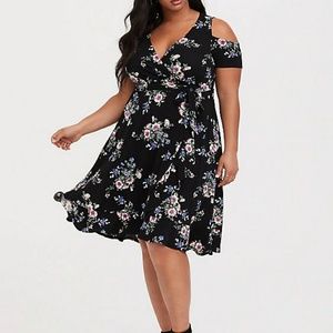 Black Floral Midi Dress
